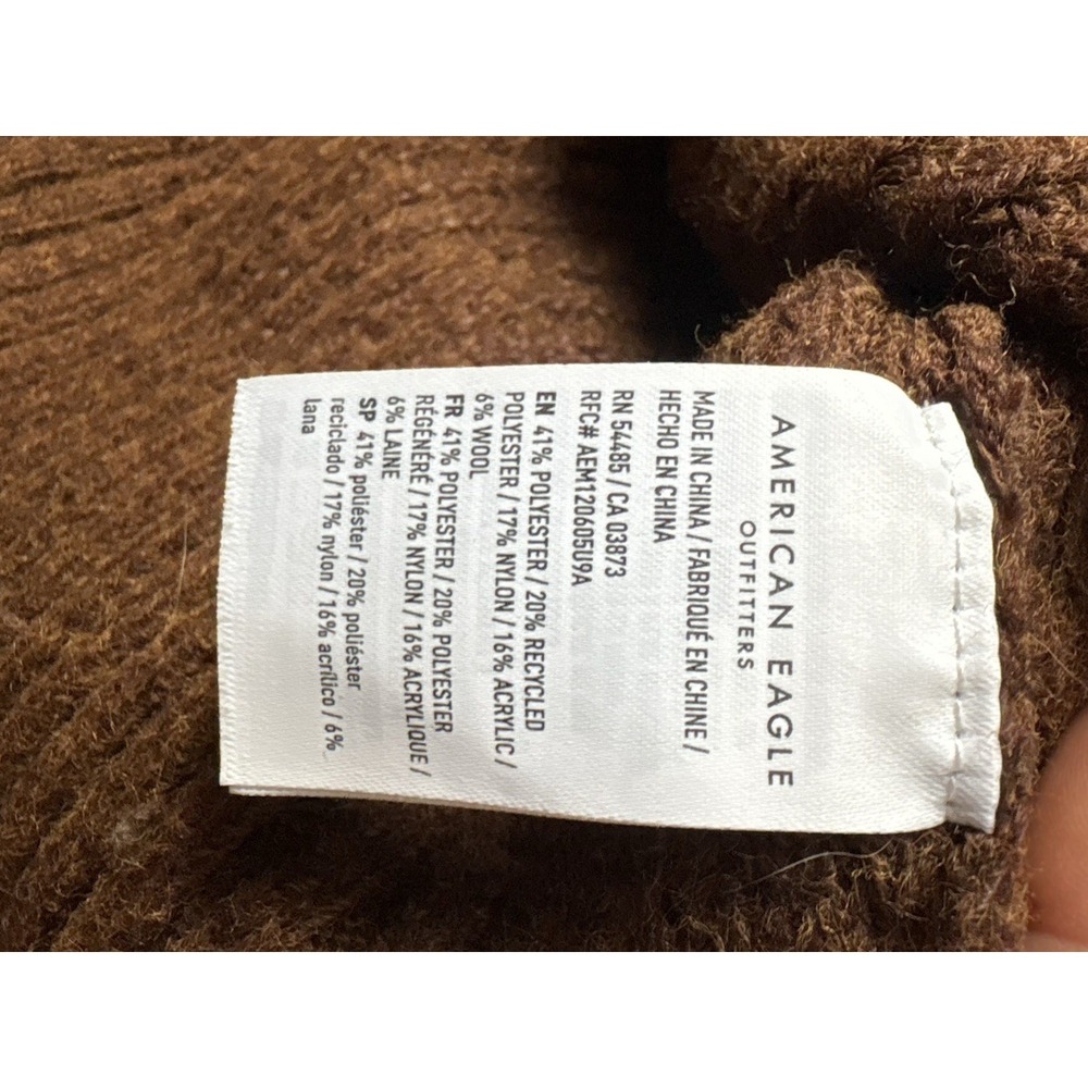 American Eagle Womens XS Knit Sweater Brown Recycled Polyester Blend - Picture 4 of 6
